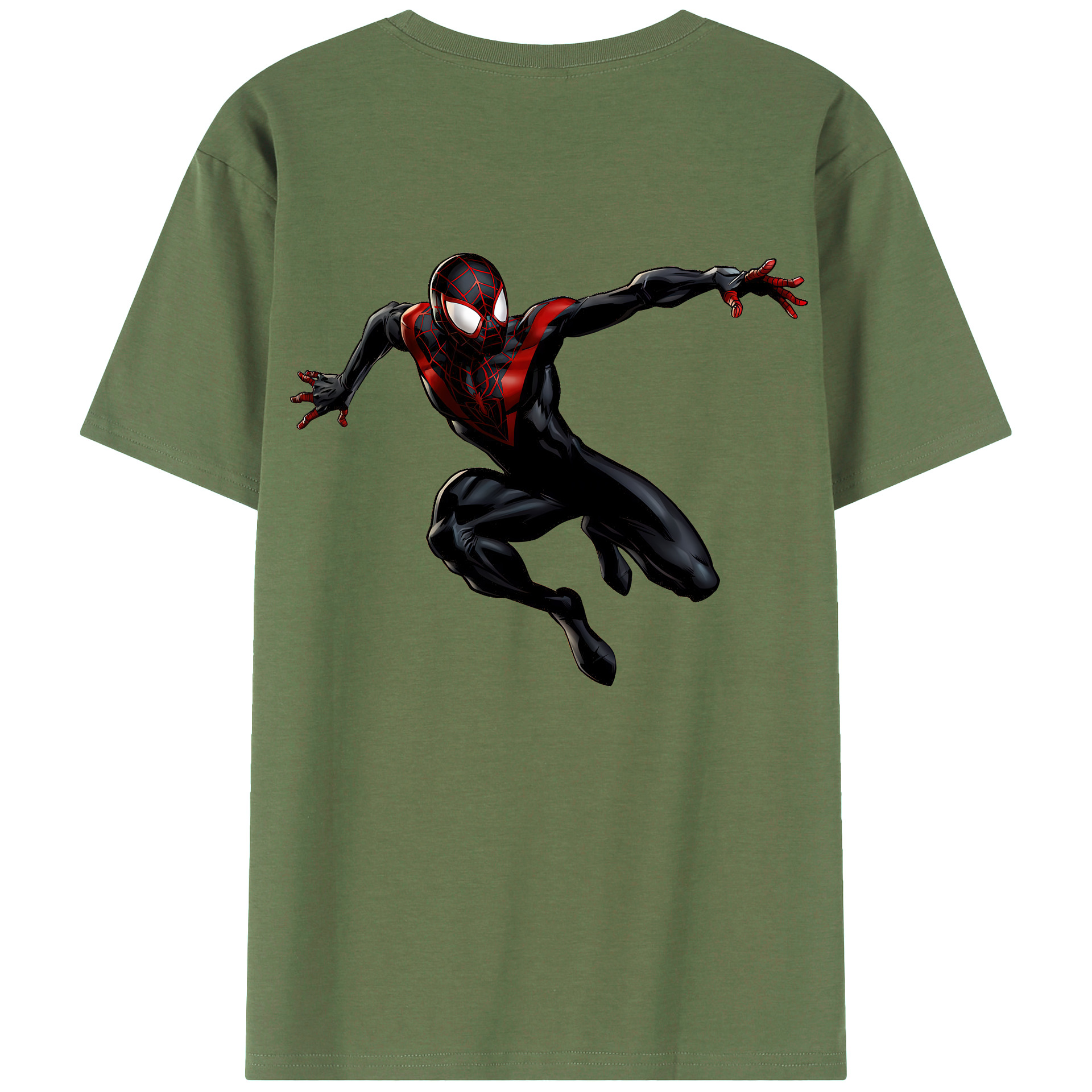 （画像用） Spider Man スパイダーマン 綿100％ メンズ半袖Tシャツ（バックプリント） 通気性